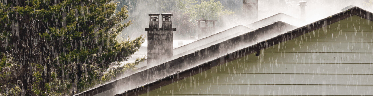 roof undergoing downpour